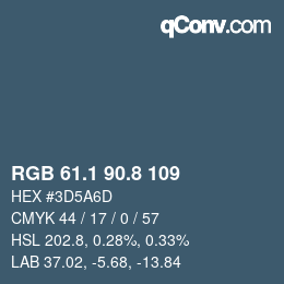 Color code: RGB 61.1 90.8 109 | qconv.com