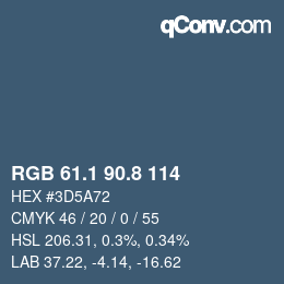 Color code: RGB 61.1 90.8 114 | qconv.com
