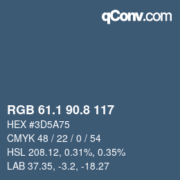Color code: RGB 61.1 90.8 117 | qconv.com