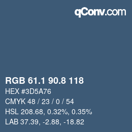 Color code: RGB 61.1 90.8 118 | qconv.com