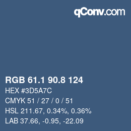 Color code: RGB 61.1 90.8 124 | qconv.com