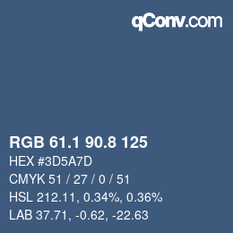 Color code: RGB 61.1 90.8 125 | qconv.com