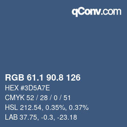 Color code: RGB 61.1 90.8 126 | qconv.com