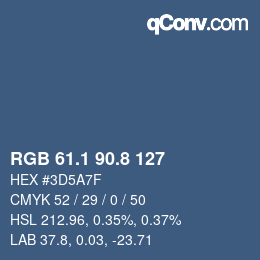 Color code: RGB 61.1 90.8 127 | qconv.com