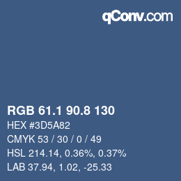Color code: RGB 61.1 90.8 130 | qconv.com