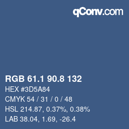 Color code: RGB 61.1 90.8 132 | qconv.com