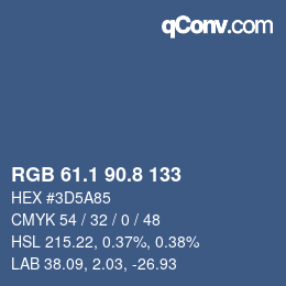 Farbcode: RGB 61.1 90.8 133 | qconv.com