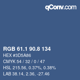 Farbcode: RGB 61.1 90.8 134 | qconv.com