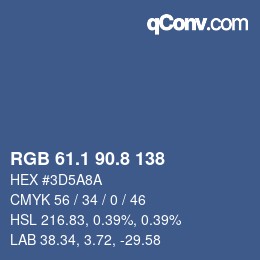Color code: RGB 61.1 90.8 138 | qconv.com