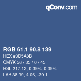 Color code: RGB 61.1 90.8 139 | qconv.com