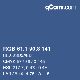 Farbcode: RGB 61.1 90.8 141 | qconv.com