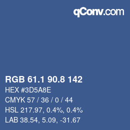 Color code: RGB 61.1 90.8 142 | qconv.com