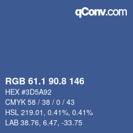 Color code: RGB 61.1 90.8 146 | qconv.com
