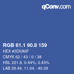 Color code: RGB 61.1 90.8 159 | qconv.com