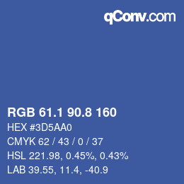 Color code: RGB 61.1 90.8 160 | qconv.com