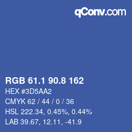 カラーコード: RGB 61.1 90.8 162 | qconv.com