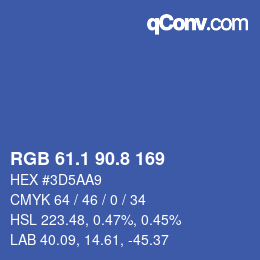 Color code: RGB 61.1 90.8 169 | qconv.com