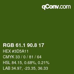 カラーコード: RGB 61.1 90.8 17 | qconv.com
