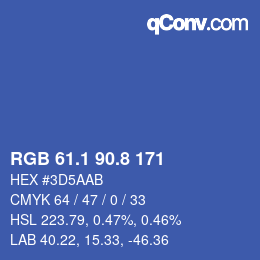 Color code: RGB 61.1 90.8 171 | qconv.com