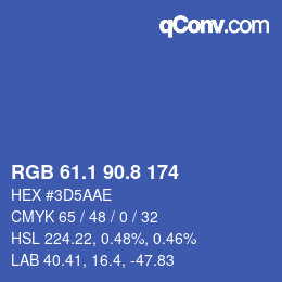 Farbcode: RGB 61.1 90.8 174 | qconv.com