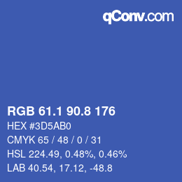 Color code: RGB 61.1 90.8 176 | qconv.com