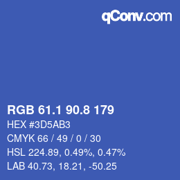 Color code: RGB 61.1 90.8 179 | qconv.com