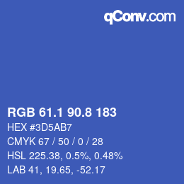 Farbcode: RGB 61.1 90.8 183 | qconv.com