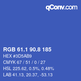 Color code: RGB 61.1 90.8 185 | qconv.com