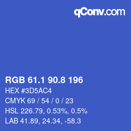 カラーコード: RGB 61.1 90.8 196 | qconv.com