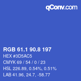 カラーコード: RGB 61.1 90.8 197 | qconv.com