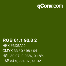 カラーコード: RGB 61.1 90.8 2 | qconv.com