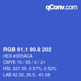 カラーコード: RGB 61.1 90.8 202 | qconv.com