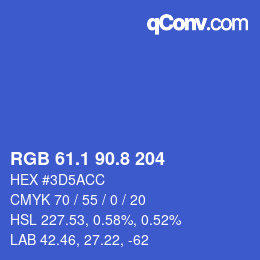 カラーコード: RGB 61.1 90.8 204 | qconv.com