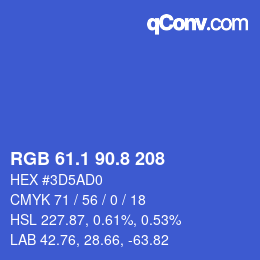 カラーコード: RGB 61.1 90.8 208 | qconv.com