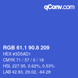 カラーコード: RGB 61.1 90.8 209 | qconv.com