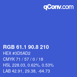 カラーコード: RGB 61.1 90.8 210 | qconv.com
