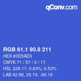 カラーコード: RGB 61.1 90.8 211 | qconv.com