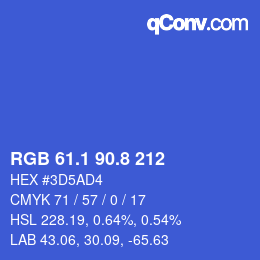 カラーコード: RGB 61.1 90.8 212 | qconv.com