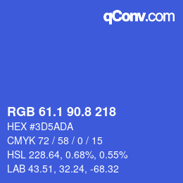 カラーコード: RGB 61.1 90.8 218 | qconv.com