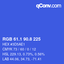 カラーコード: RGB 61.1 90.8 225 | qconv.com