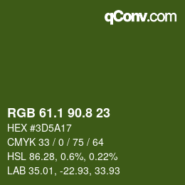Color code: RGB 61.1 90.8 23 | qconv.com