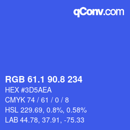カラーコード: RGB 61.1 90.8 234 | qconv.com