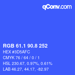 カラーコード: RGB 61.1 90.8 252 | qconv.com
