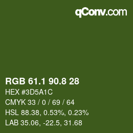 Color code: RGB 61.1 90.8 28 | qconv.com