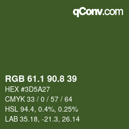 カラーコード: RGB 61.1 90.8 39 | qconv.com