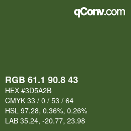 Color code: RGB 61.1 90.8 43 | qconv.com