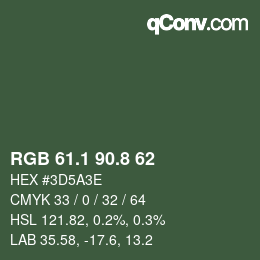 Color code: RGB 61.1 90.8 62 | qconv.com