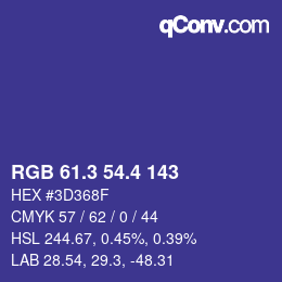 カラーコード: RGB 61.3 54.4 143 | qconv.com