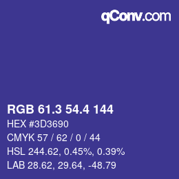 カラーコード: RGB 61.3 54.4 144 | qconv.com