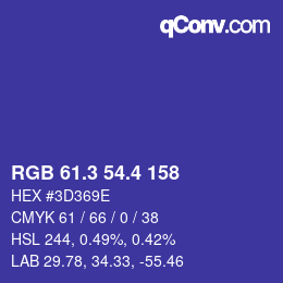 カラーコード: RGB 61.3 54.4 158 | qconv.com